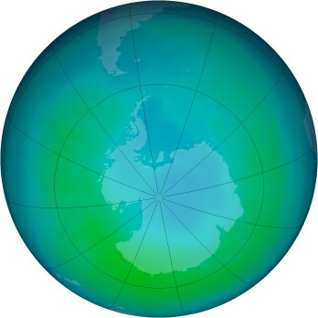 Antarctic ozone map for 1999-04